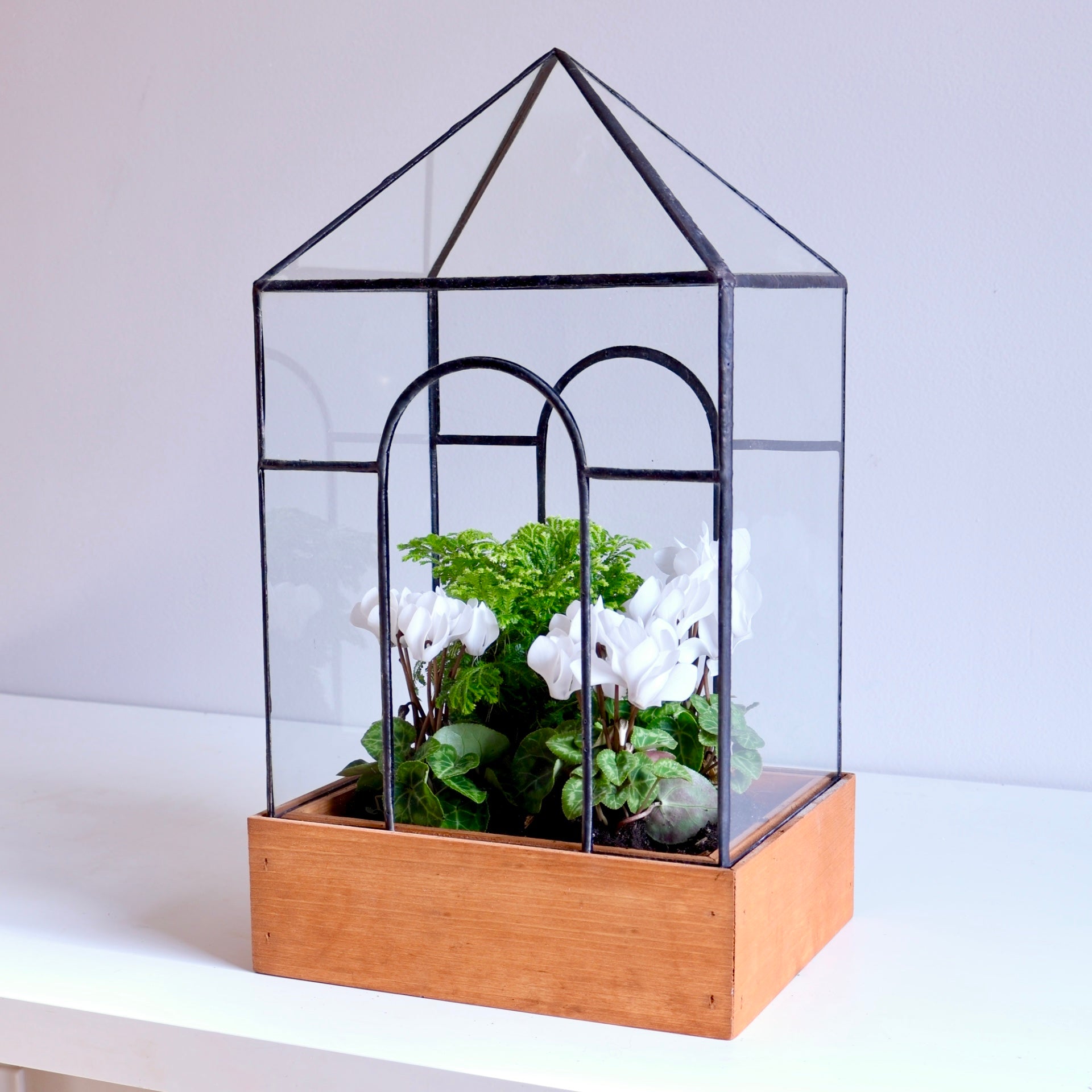 large indoor plant terrarium Handmade Stained Glass Terrarium Temple