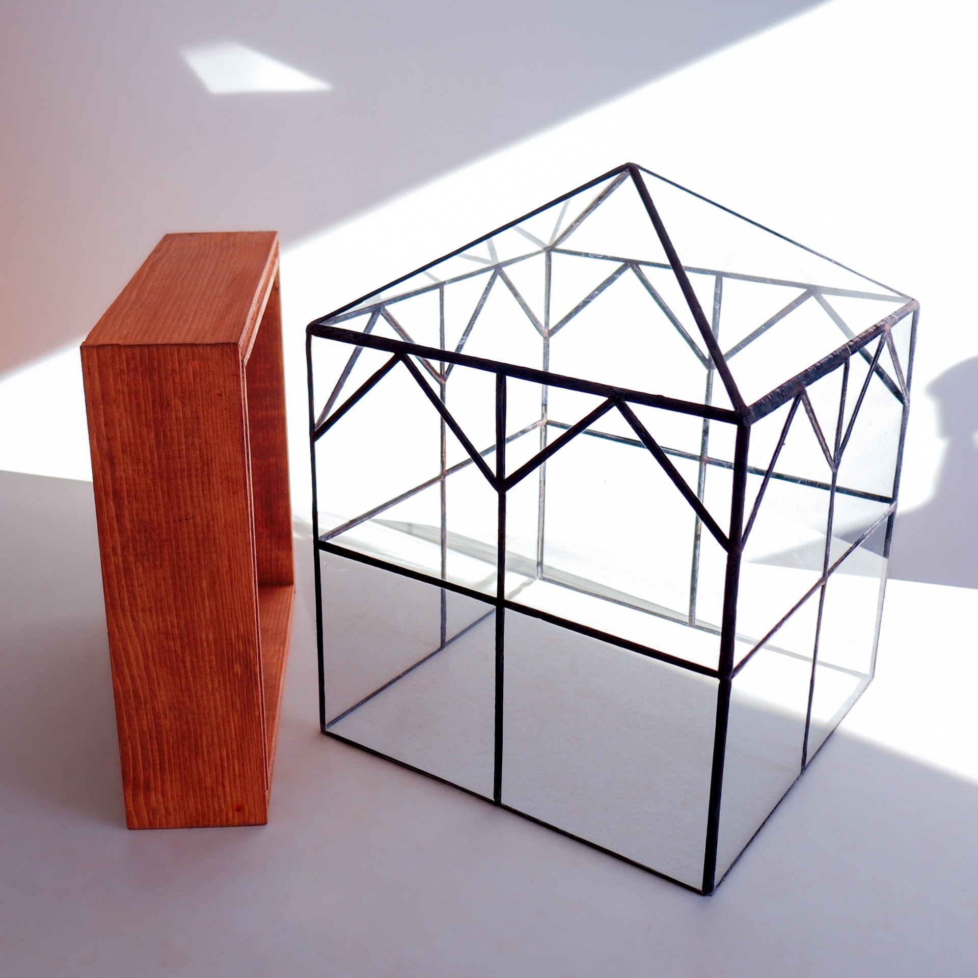The Esau Terrarium, a beautiful handmade stained glass terrarium. 
