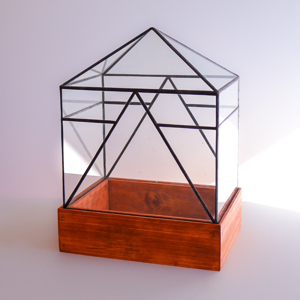 Pyramid Handmade Stained Glass Terrarium