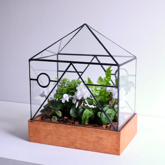 Pyramid Handmade Stained Glass Terrarium